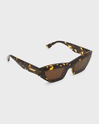Raised Logo Acetate Cat-Eye Sunglasses