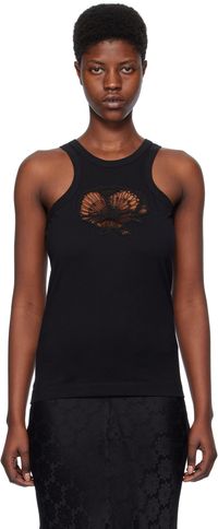 Stella McCartney Black Crochet Cutout Tank Top