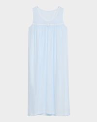 Betty Ruched Lace-Trim Cotton Nightgown