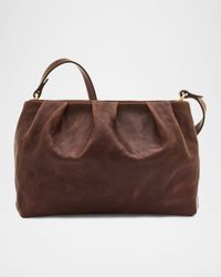 Accademia Pleated Leather Crossbody Bag