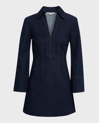 Raymond Long-Sleeve Denim Mini Dress