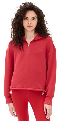 Varley Sian Cropped Half Zip Midlayer Lava Falls S