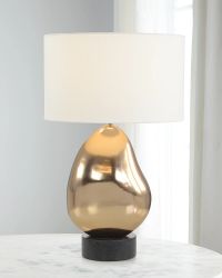 Antiqued Brass Orb Table Lamp - 33"