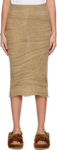 Acne Studios Beige Distorted Midi Skirt