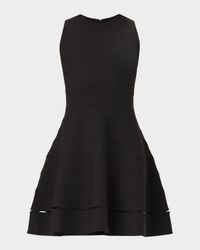 The Rosemary Seamed Fit-&-Flare Mini Dress