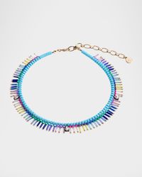 On The Fringe Necklace with Bugle Beads and Crystals