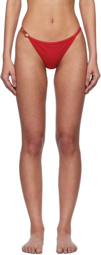 Versace Underwear Red Safety Pin Bikini Bottom