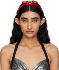 Versace Red Gianni Ribbon Headband