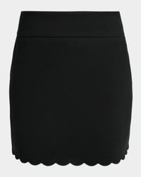 Scalloped Soft Cavalry Mini Skirt