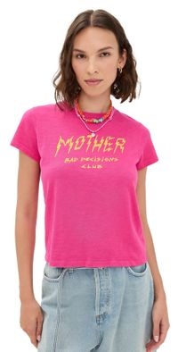 MOTHER The Lil Sinful T-Shirt Fuchsia Purple Bad Decisions XS