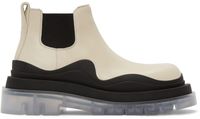 Bottega Veneta Bottes chelsea blanc cassé à semelle Tire