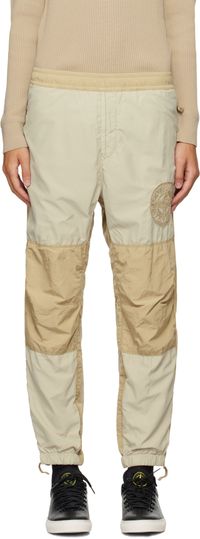 Stone Island Beige Brushed Nylon Sweatpants
