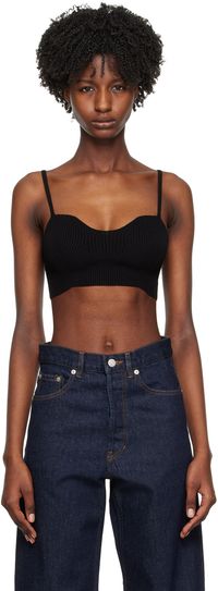 Dries Van Noten Black Cropped Tank Top