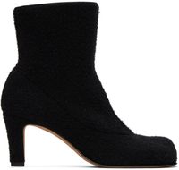 Bottega Veneta Bottes noires en bouclé de laine