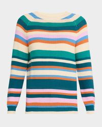 Linz Striped Raglan-Sleeve Sweater