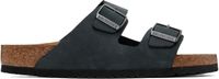Birkenstock Sandales Arizona noires en cuir nourri