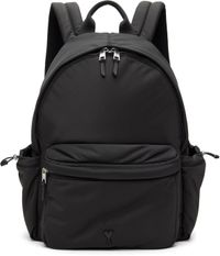 AMI Paris Black Ami de Coeur Backpack