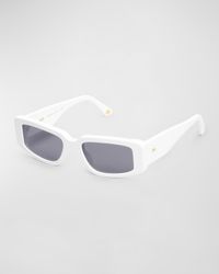 Concept 2 White Acetate Cat-Eye Sunglasses
