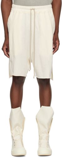 Rick Owens Short Beveled Pods blanc cassé édition Champion