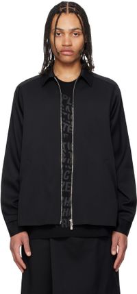 FUMITO GANRYU Black Ventilation Wool Jacket