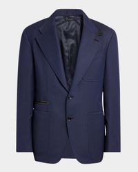 Men's Wool Single-Breasted Travel Sport Coat