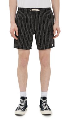 Rhythm Jacquard Linen Jam Shorts 7 Black 34