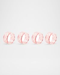 Pink Check Napkin Rings, Set of 4