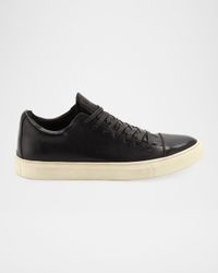Men's Reed Leather Low-Top Sneakers, Black