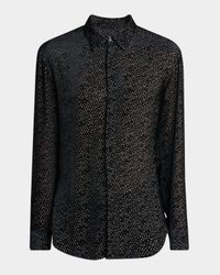 Men's Diagonal-Woven Viscose Dress Shirt