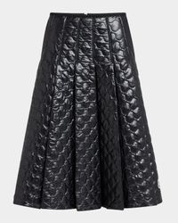 Pleated Down Midi Skirt