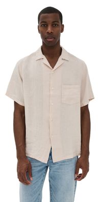 Portuguese Flannel Linen Camp Collar Shirt Raw M