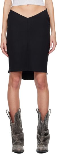 Dsquared2 Black Plunged Tailor Miniskirt