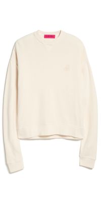 The Elder Statesman Unisex Daily Crew Neck Sweater Ecru S