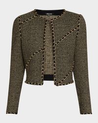 Chain-Trim Knit Heritage Jacket