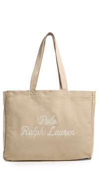 Polo Ralph Lauren Canvas Polo RL Script Tote Tan One Size