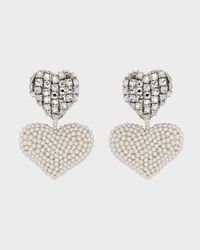 Beaded Crystal Heart Earrings