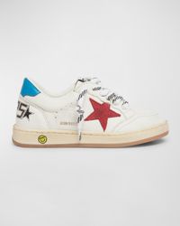 Kid's Ballstar Suede Star Low-Top Leather Sneakers, Baby/Toddler