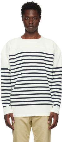 nanamica Pull blanc à rayures