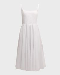 Nikush Square-Neck Sleeveless Cotton Midi Dress