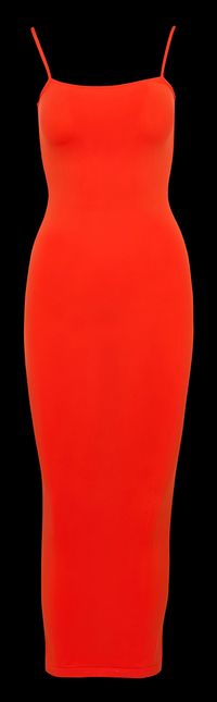 Wolford - Robe midi col carré - Taille L - Rouge