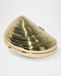 Bridget Mini Metal Oyster Shell Clutch Bag