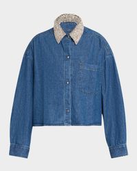 My Ex Denim Shirt with Crystal Collar