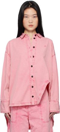 The Attico Chemise Diana rose en denim