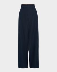 High-Rise Rib-Trim Trousers