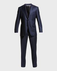 Men's Solid Wool Two-Piece Suit