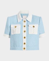 Nissy Short-Sleeve Tweed Jacket