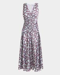 Eden Graphic-Print Ruched Midi Dress