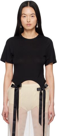 Simone Rocha Black Bow Tail Easy T-shirt