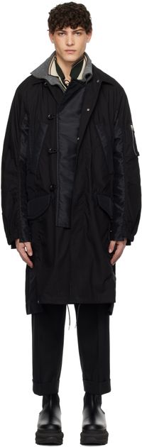 sacai Black Military Coat
