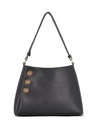 Women's Embleme Leather Shoulder Bag - Noir